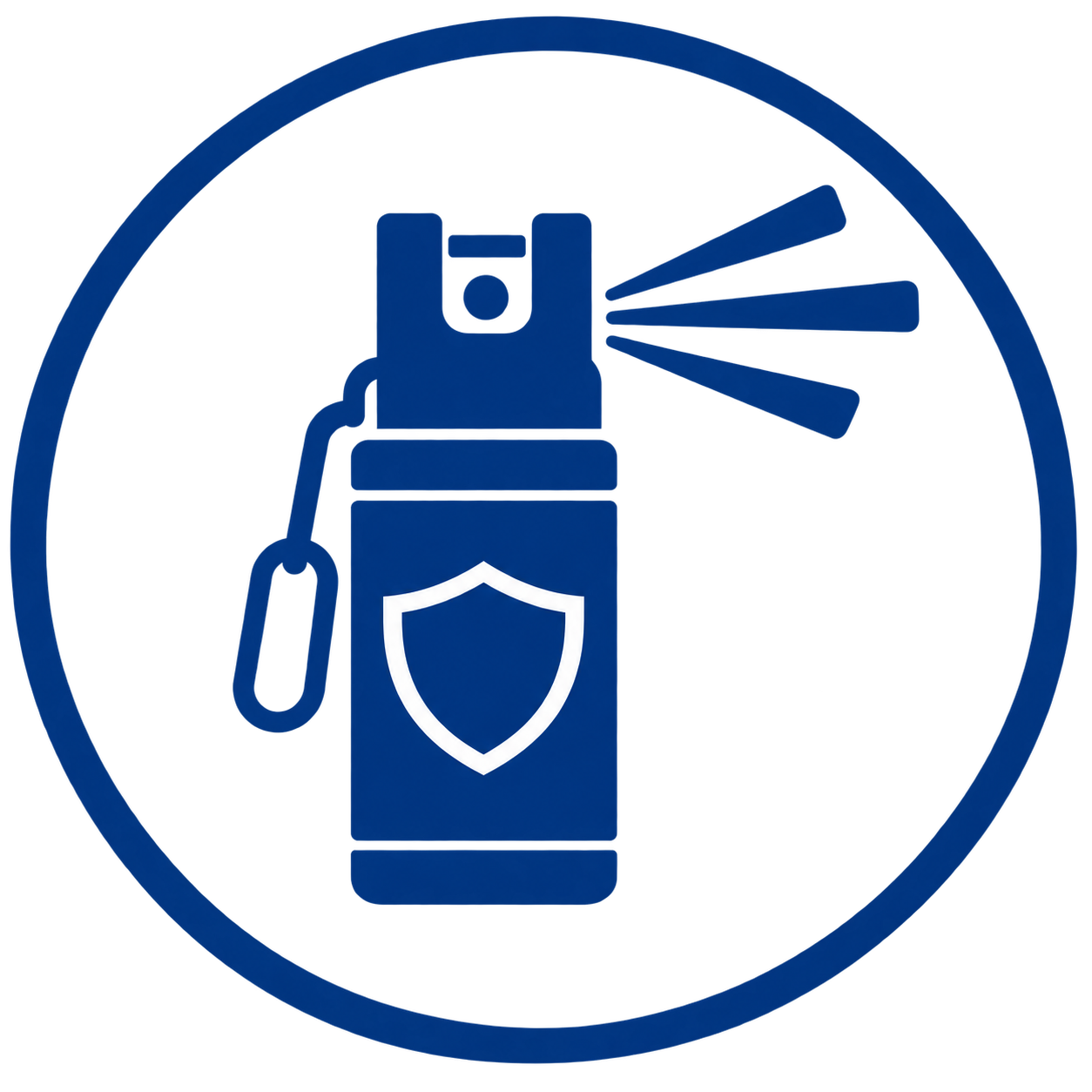 Pepper spray canister icon with shield